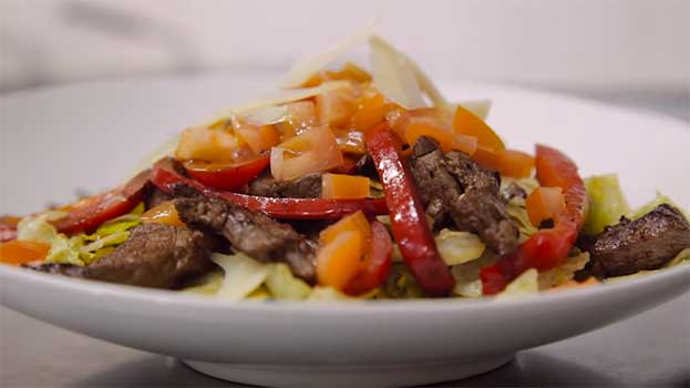 Стейк-салат - настоящий  мужской салат, вкусный и сытный, с мясом