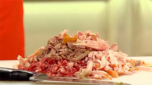 Классический рецепт мясной сборной солянки с колбасой и копченостями - Пошаговый рецепт с фото
